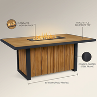 AuroraFlame Elevate 60" Fire Table — infographic