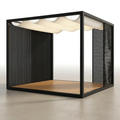 Outdoor Pergola Built for Modern Elegance, Wave-Form Canopy, Privacy Slats, Marine-Grade Textiles