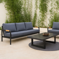 Outdoor Lounge Set Built for Year-Round Entertaining, Powder-Coated Aluminum, All-Weather Cushions, Coffee Table