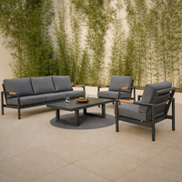 Outdoor Lounge Set Built for Year-Round Entertaining, Powder-Coated Aluminum, All-Weather Cushions, Coffee Table