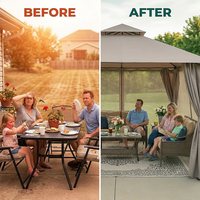 AuroraShade Marquis 12x12 Premium Canopy Gazebo — Before & After