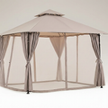 Premium Gazebo Built for Year-Round Outdoor Entertaining, Double Tier Vented Roof, Privacy Curtains, Mesh Panels