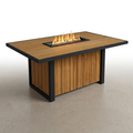 Fire Table Designed for Premium Outdoor Living, 60 Inch Length, Wood-Grain Composite, Powder-Coated Steel
