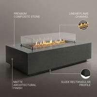 NovusFlare Lux 48" Modern Fire Table — infographic