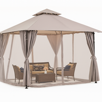 Premium Gazebo Built for Year-Round Outdoor Entertaining, Double Tier Vented Roof, Privacy Curtains, Mesh Panels