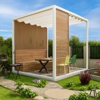 Outdoor Pergola Built for Modern Elegance, Wave-Form Canopy, Privacy Slats, Marine-Grade Textiles