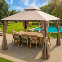 Premium Gazebo Built for Year-Round Outdoor Entertaining, Double Tier Vented Roof, Privacy Curtains, Mesh Panels