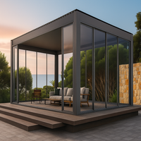 Glass Pavilion Built for Year-Round Living, Sliding Glass Walls, Insulated Roof, LED Lighting