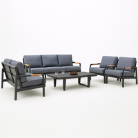 Outdoor Lounge Set Built for Year-Round Entertaining, Powder-Coated Aluminum, All-Weather Cushions, Coffee Table